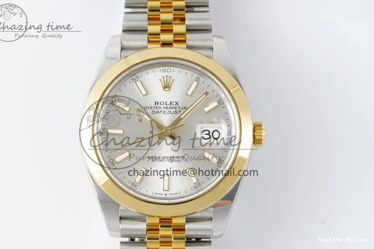 1226 Vibrant DateJust 41 SS YG Polished Bezel KING 1:1 Best Edition 904L Steel Silver Dial on Jubilee Bracelet VR 2224